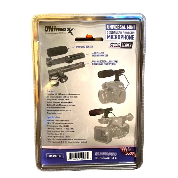 Ultimaxx Universal Mini Condenser Shotgun Microphone for Digital Cameras - Picture 3 of 3